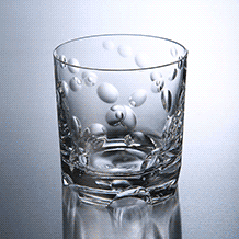 Shtox | Rotating Glass Shtox (015) - Diagonal Bubbles | 320 ml | Crystal | Clear | Single Piece
