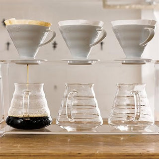Hario | V60 - Size 02 Coffee Server | 600 ml | Heat-Proof Glass | Transparent Black (Round)
