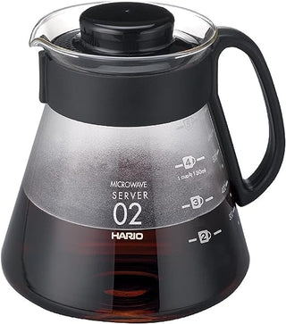 Hario | V60 Range Coffee Server | 600 ml | 2-5 Cups | Heat-Proof Glass | Black