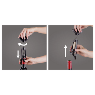 Vacuvin | Corkscrew Twister with Bottle Grip | Rubber | Black | 1 pc