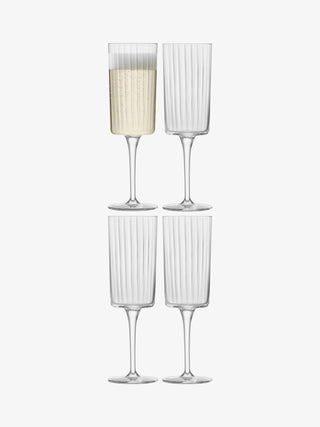 LSA International | Gio Line - Champagne Flutes | 210 ml | Crystal | Clear | Set of 4