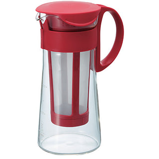 Hario | Mizudashi Cold Brew Coffee Pot Mini | Heat-Proof Glass & Plastic | Red | 600 ml