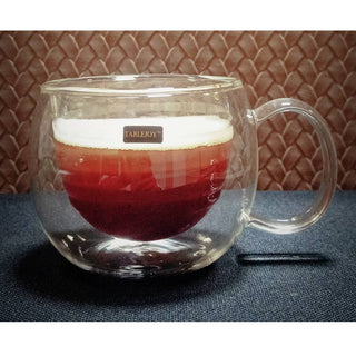 Aramoro | Double Walled Mug | Borosilicate Glass | Clear | Set of 4