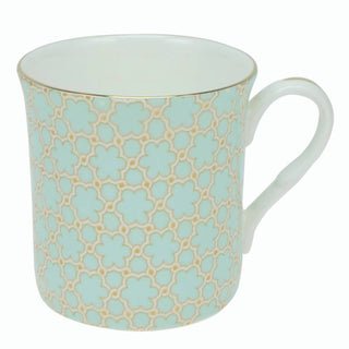 Stechcol | Luxurious - Tea/Coffee Cup | 320 ml | Fine Bone China | Mint with 1 mm Gold Ring | 1 pc