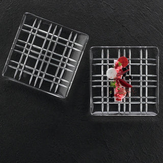 Nachtmann | Square | Square Plate | 21 cm | Crystal | Smoke | Set of 2