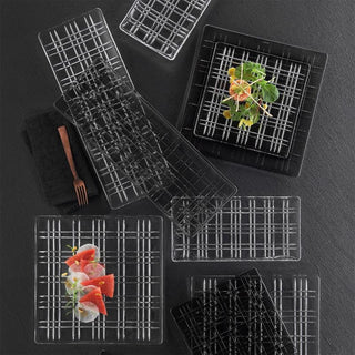 Nachtmann | Square | Square Plate | 21 cm | Crystal | Smoke | Set of 2