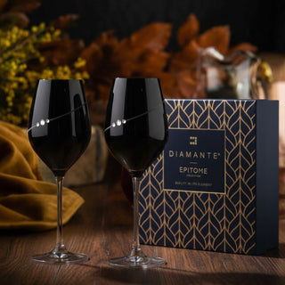 Diamante | Black Silhouette White Wine S/2 |360ml | Set of 2