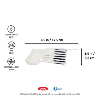 OXO | Good Grips | Measuring Spoons Set | BPA-Free Plastic | White | Set of 7