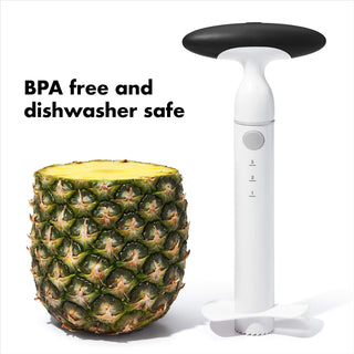OXO | Good Grips | Ratcheting Pineapple Slicer | White & Black | Stainless Steel & BPA-Free Plastic | 1 pc