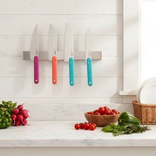 Trebonn | Knife Set – Japanese Stainless Steel Blades | Soft Anti-Slip Handles | Multi-Purpose Knives | Multi-Colour | Gift-Ready | Set of 4