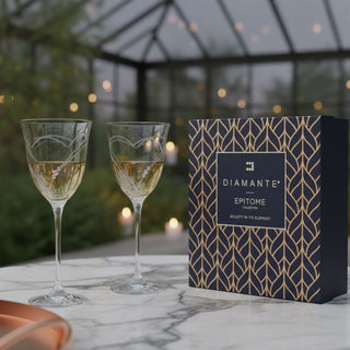 Diamante | Beloved Hearts White Wine | 270 ml | Set of 2