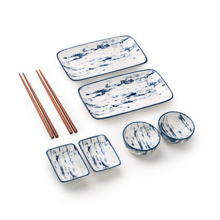 Takisso | Sushi Set  Porcelain Dinnerware Set | Set of 8 | Microwave & Dishwasher Safe