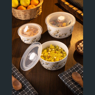 Takisso | Bowl Set  Porcelain Serving Bowls | Set of 3 | Microwave & Dishwasher Safe