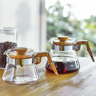 HARIO | Coffee Server Olive Wood | 600ml | Heatproof Glass | 1PC