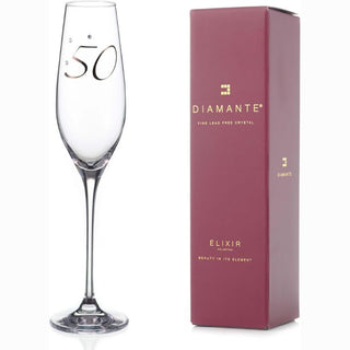 Diamante | Swarovski Champagne Flute with “50” Etched | 210 ml | 1 Pc