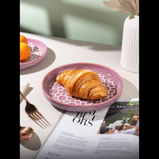 Takisso | Plate Set Porcelain Serving Plates | Pink | Set of 2