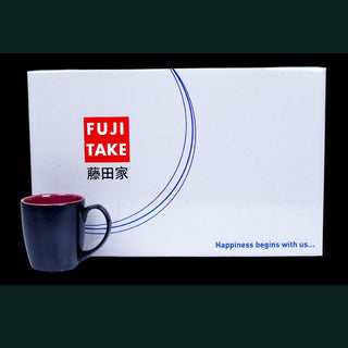 Fujitake | coffee mugs set | black matte & claret violet | 230ml | set-6