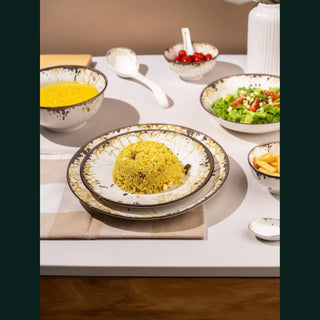 Takisso | Porcelain Dinner Set | 35 Pieces | Elegant Microwave & Dishwasher Safe Dinnerware