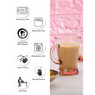 Pasabahce | Heybeli Mug | Pink | 175ml | Set of 6