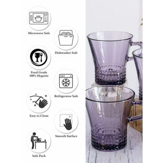 Pasabahce | Color Glass Kuvars Coffee Mug | 250ml | Set of 6