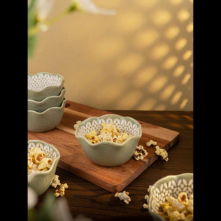 Takisso | Bowl Set Porcelain Bowls | Set of 6 | 300 ML | Microwave & Dishwasher Safe