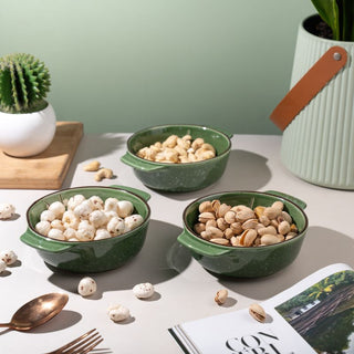 Takisso | Bowl Set  Porcelain Bowl Set | Set of 3 | 350 ML | Microwave & Dishwasher Safe