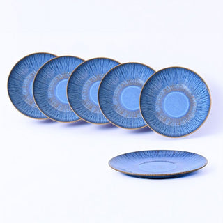 MESA | Agata Cobalto Half Plate | Stoneware | 21 Cm | Set of 6