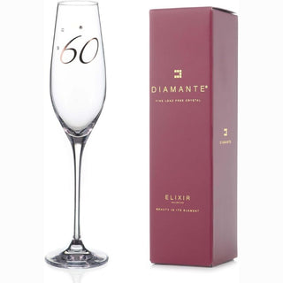 Diamante | Swarovski Champagne Flute with “60” Etched | 210 ml | 1 Pc