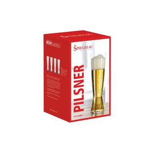 Spiegelau | Beer Classics Tall Pilsner Glasses |  425 ml | Crystal Clear | Set of 4