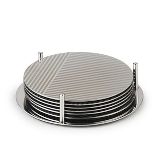 Arttdinox | Deco Round Coaster | Stainless Steel | Set of 6
