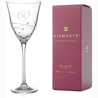 Diamante | Swarovski Wine Glass with “60” Etched | 310 ml | 1 Pc