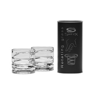 Shtox | Rotating Shot Glass -001/SB |  70 ml | Crystal | Clear | Set of 2