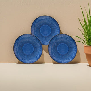 MESA | Agata Cobalto Dinner Plate | Stoneware | 27 Cm | Set of 3