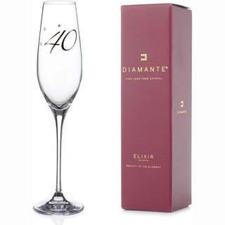 Diamante | Swarovski Champagne Flute with “40” Etched | 210 ml | 1 Pc