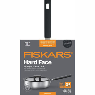 Fiskars | Face Stainless Steel Sauté Pan | 2.8L | 26 cm | With Lid
