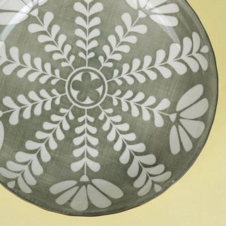 Takisso| Rana - Floral Quarter Plate | Porcelain | Greenish Grey | 850 ml | Set of 2