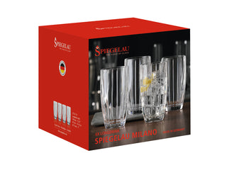 Spiegelau | Milano - Long Drink Tumblers | 414 ml | Crystal | Clear | Set of 4