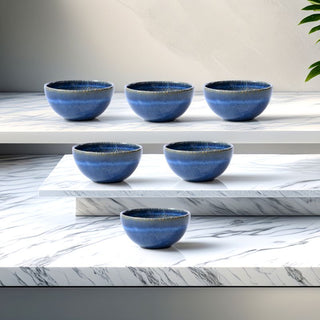 MESA | Agata Cobalto Bowl | Stoneware | 10 Cm | 160 ml | Set of 6