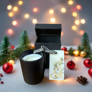 Christmas Feast:  Pure Luxe: Pure Soy Candle & Natural Aroma Wax Tablet Combo Set