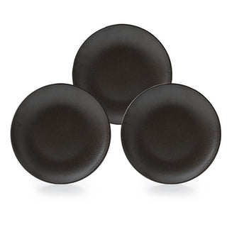 MESA | Brown Metallic Dinner Plate  | Stoneware | 27 Cm  | Set of 3