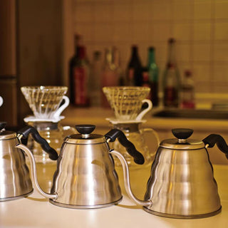 Hario | V60 Coffee Drip Kettle Buono | 500ml | Hairline Silver | Stainless Steel Pour Over Kettle