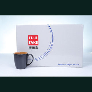 Fujitake | coffee mugs set | black matte & light mustard | 230ml | set-6