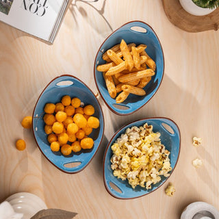 Takisso | Bowl Set  Porcelain Serving Bowls | Set of 3 | 320 ML | Microwave & Dishwasher Safe