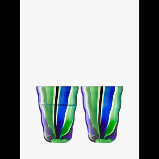 LSA International | Folk Tumbler |  280ml  | Black/Blue/Green | Set of  2