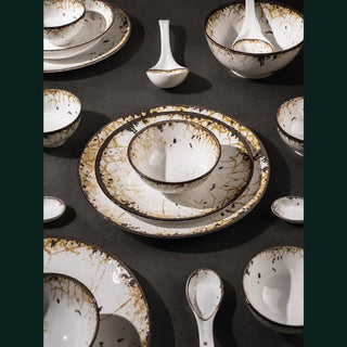 Takisso | Porcelain Dinner Set | 35 Pieces | Elegant Microwave & Dishwasher Safe Dinnerware