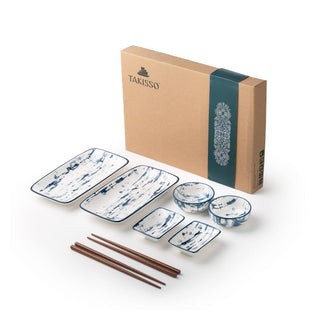 Takisso | Sushi Set  Porcelain Dinnerware Set | Set of 8 | Microwave & Dishwasher Safe