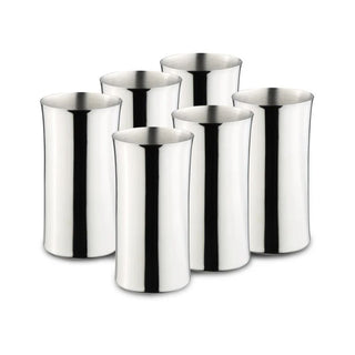 Arttdinox | Dainty & Tall Tumbler by Jindal | Stainless Steel | Silver | Set of 6