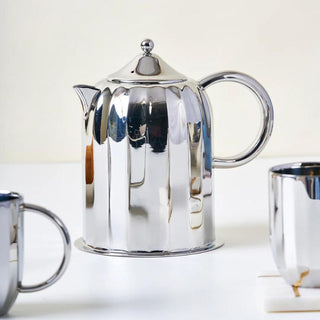 Arttdinox | Dome Coffee Pot with Mug by Jindal | Stainless Steel | Silver