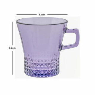 Pasabahce | Color Glass Kuvars Coffee Mug | 250ml | Set of 6