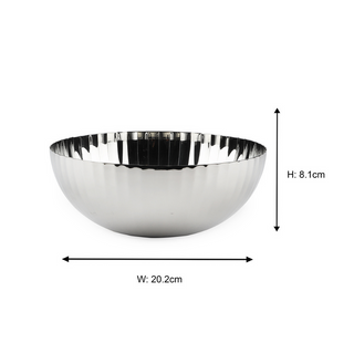 Arttdinox | Jindal Stainless - Rhythm Garden Serving Bowl - Large | Stainless Steel | Silver